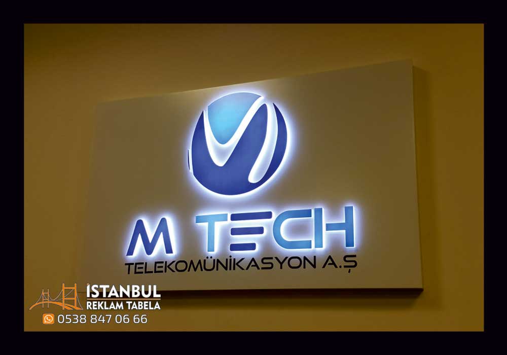 mtech ışıklı logo tabela